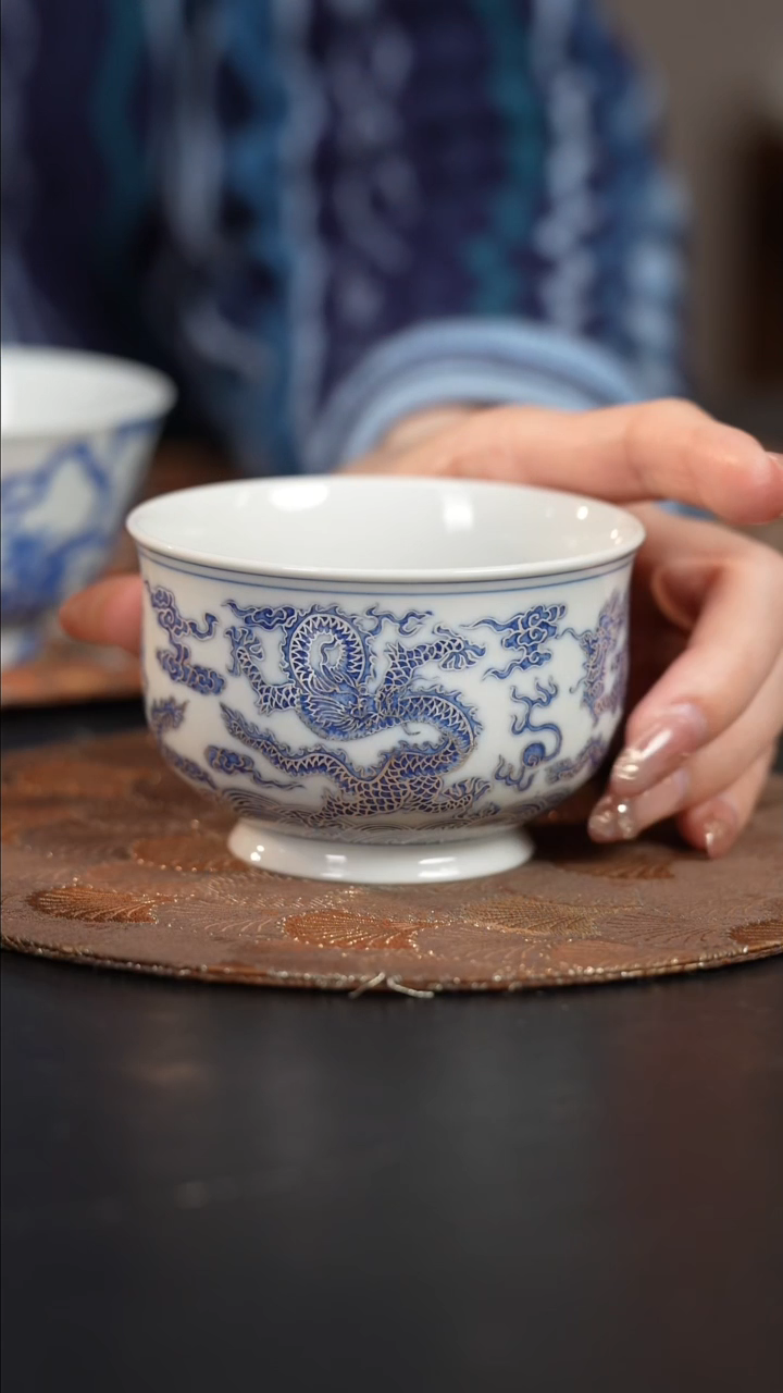 【闪购商品】杯四景堂青花描银