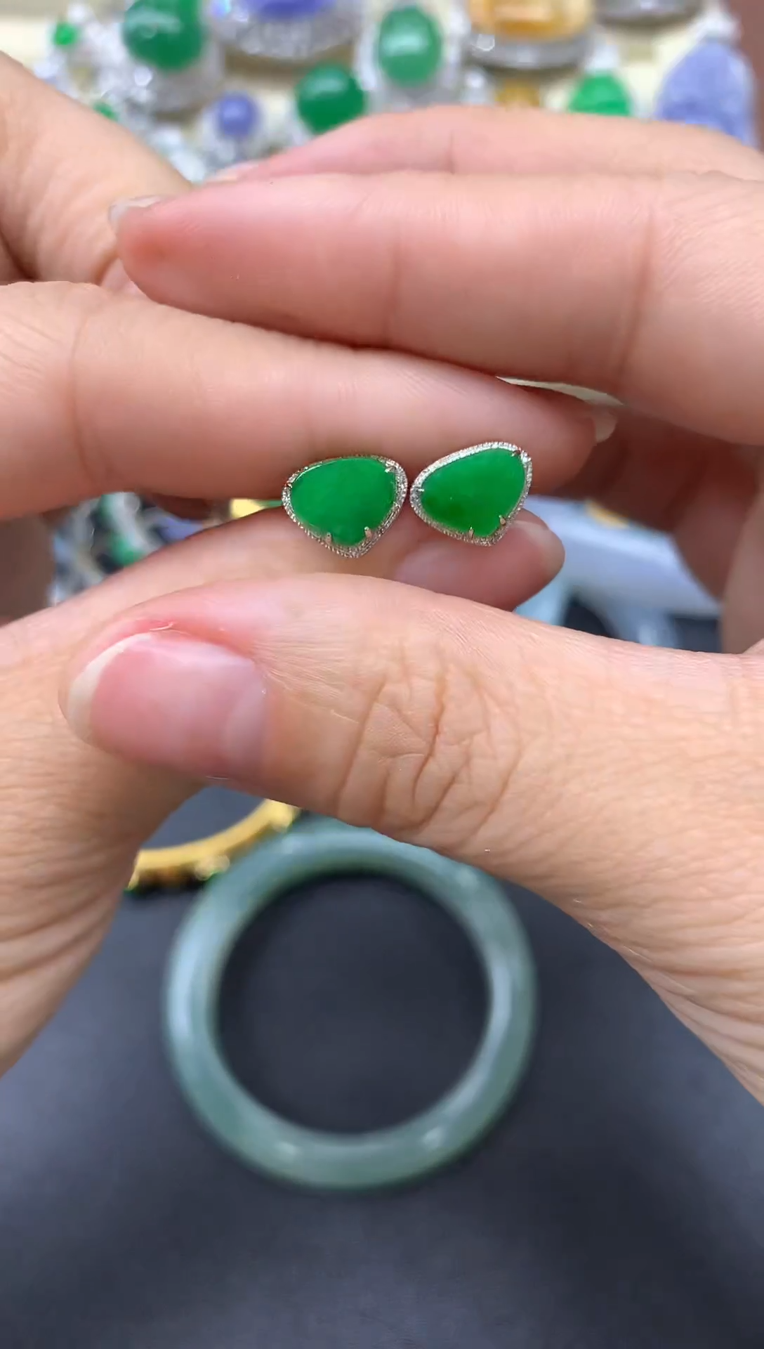 【闪购商品】翡翠耳饰18K金镶嵌406-中国好珍宝