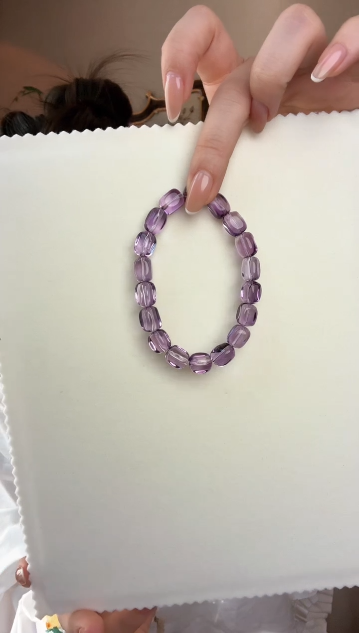 【闪购商品】紫晶手链未镶嵌紫水晶方糖手串