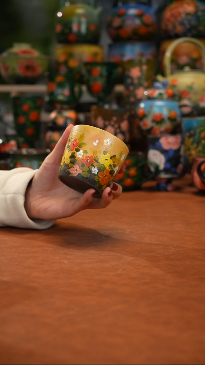 紫砂油画手绘釉下彩