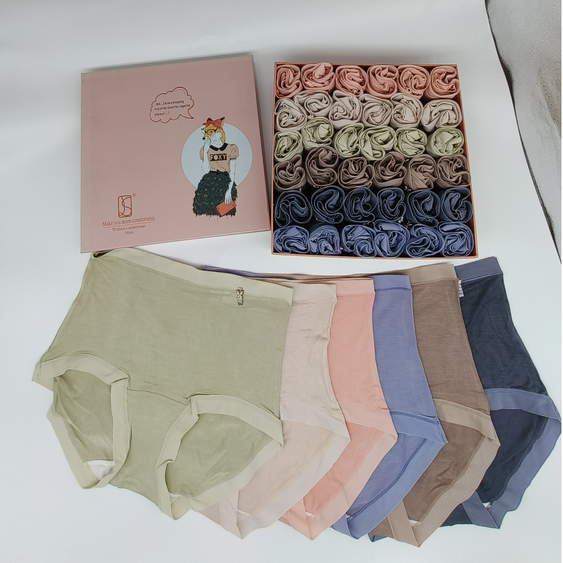 5条装|女士透气中高腰福宝无痕内裤时尚亲肤纯色开业福利款舒适