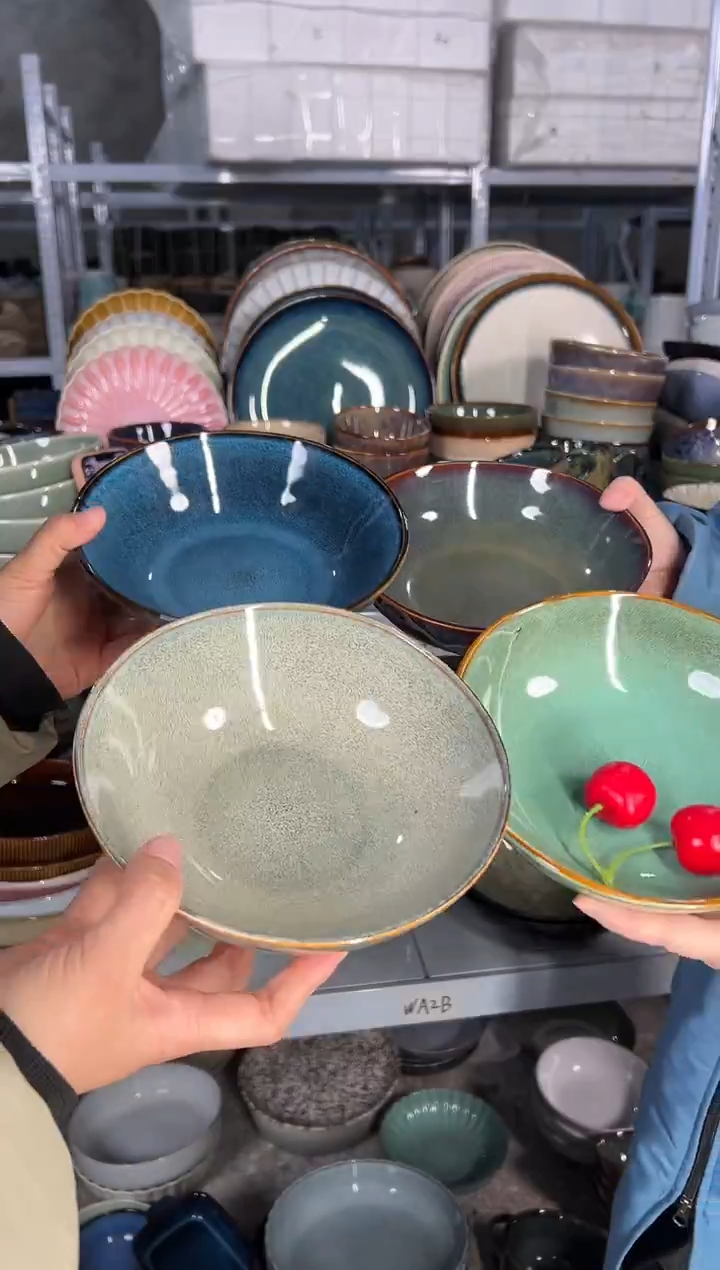 陶瓷外贸尾货瑕疵满20包邮X4菜碗组合