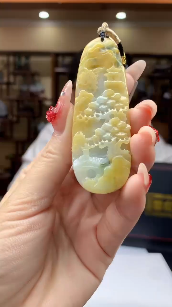 【闪购商品】定制翡翠未镶嵌1002ry-毛货挂件43