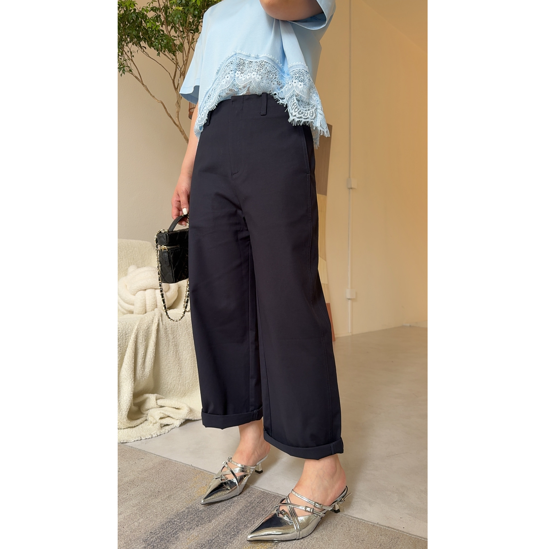 【卡蔓陈LILI】2025夏季新款薄款凉感高腰显瘦宽松直筒裤