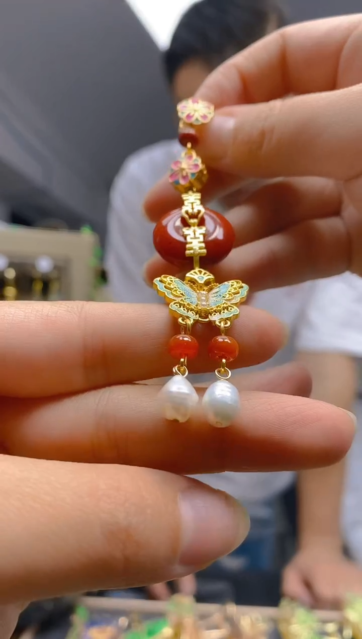 【闪购商品】翡翠耳饰合金0216翡翠压襟