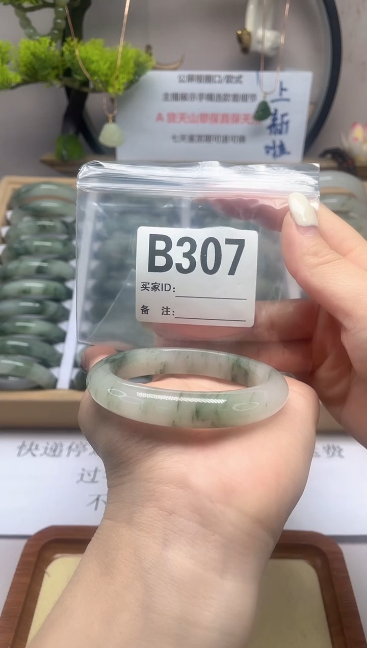 【闪购商品】石英质玉（天山翠）手镯未镶嵌b307