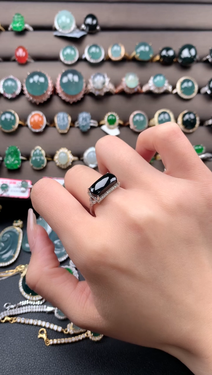 【闪购商品】翡翠戒指银S925镶嵌4324324