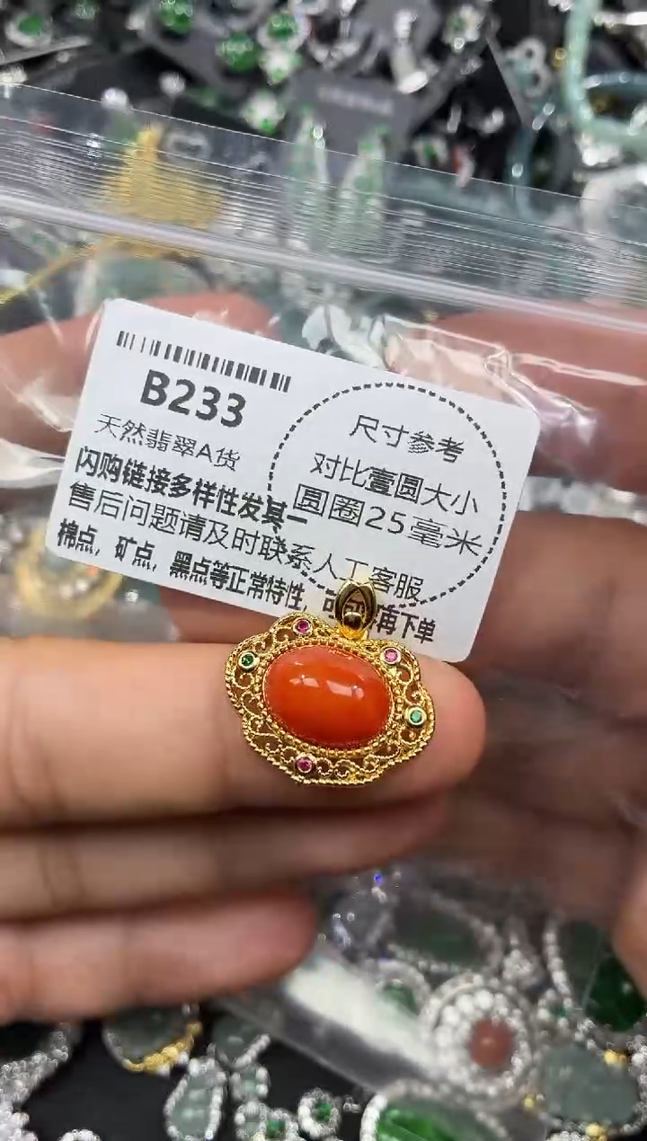 颈饰未镶嵌翡翠B233吊坠