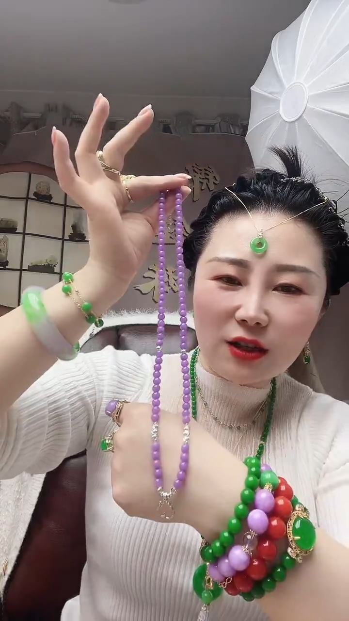 【闪购商品】翡翠颈饰银S925镶嵌紫卡6银色