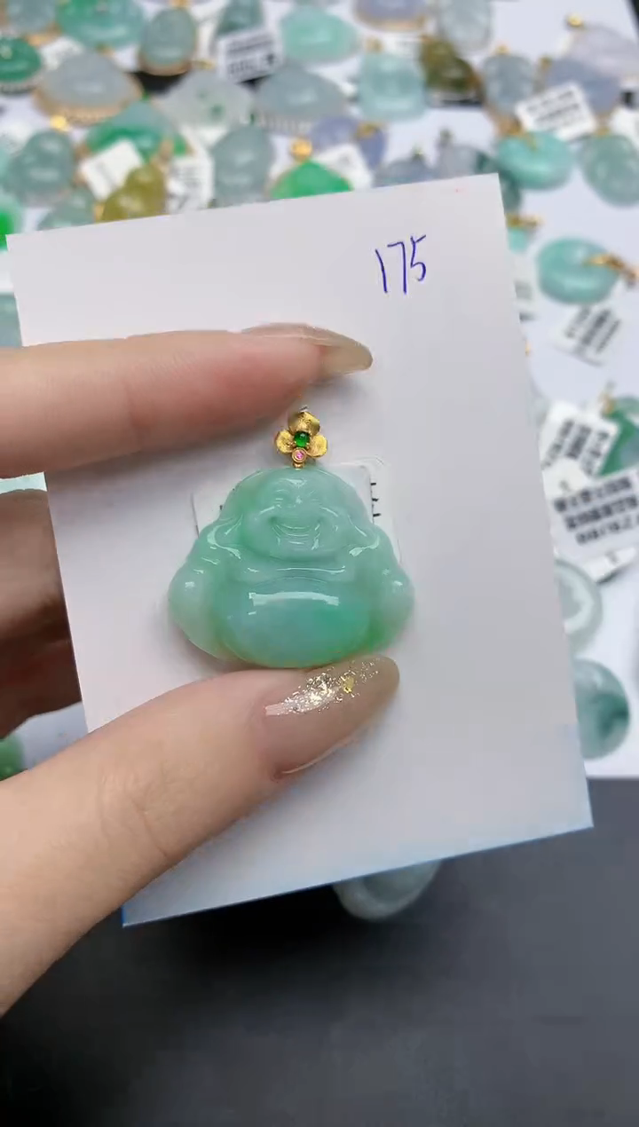 【闪购商品】翡翠颈饰18K金镶嵌天然缅甸翡翠A货