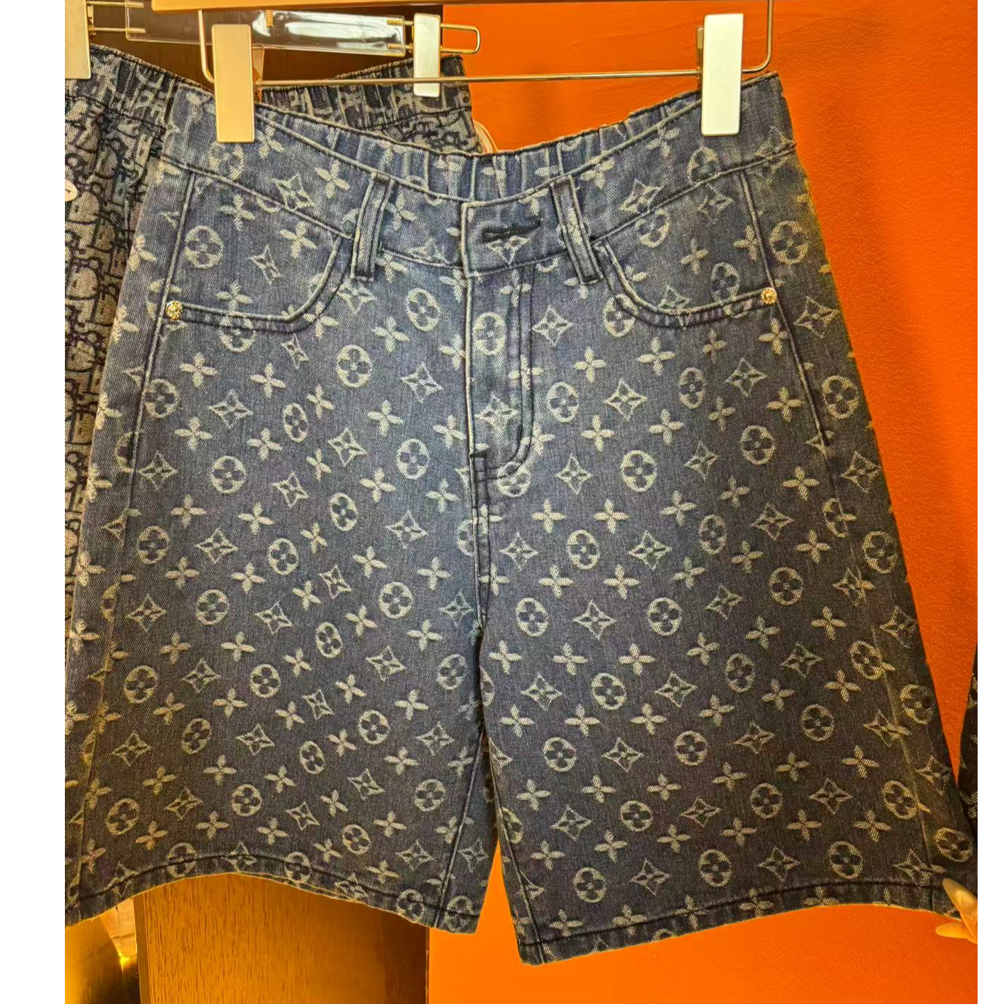 2025新款品牌撤柜男士牛仔潮牌短裤大码宽松夏季宽松5分五分中裤