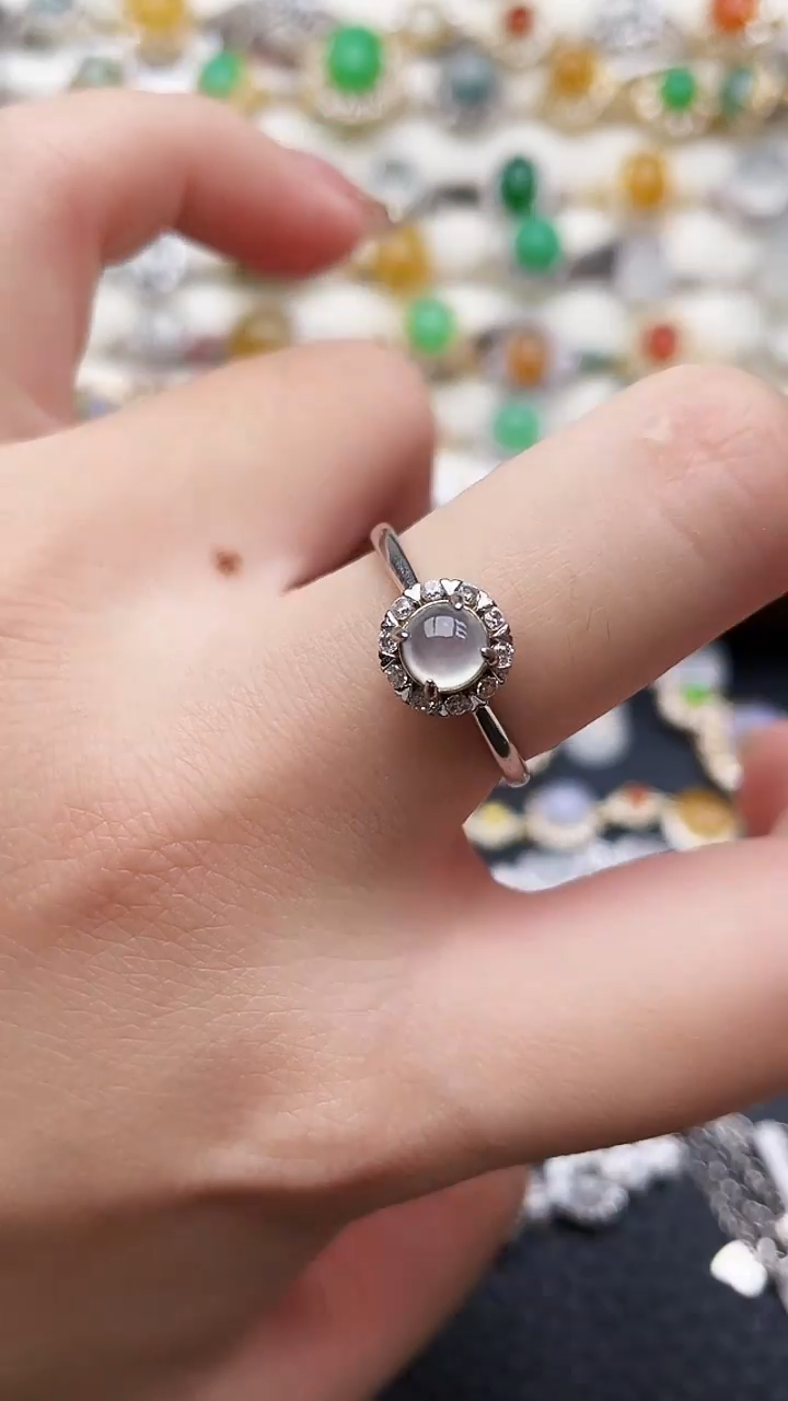 银S925镶嵌戒指翡翠8