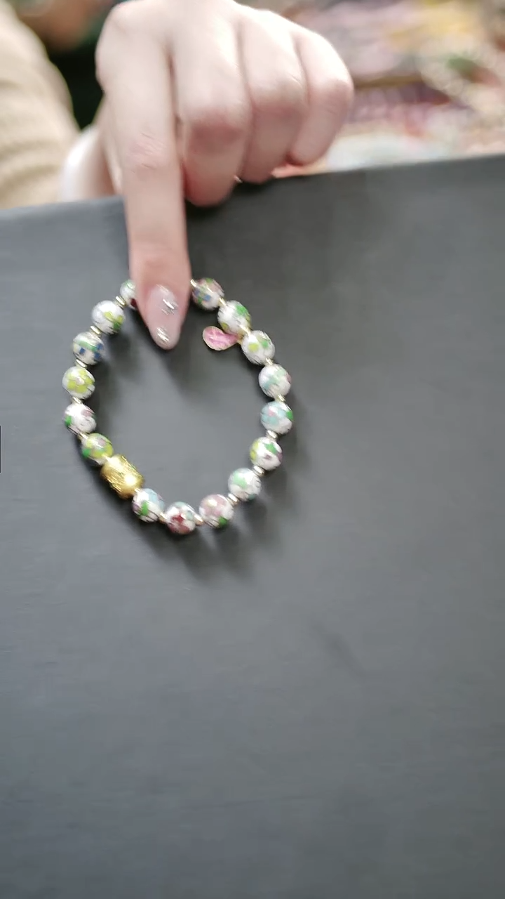 非遗 景泰蓝手串 白色 工美0.8