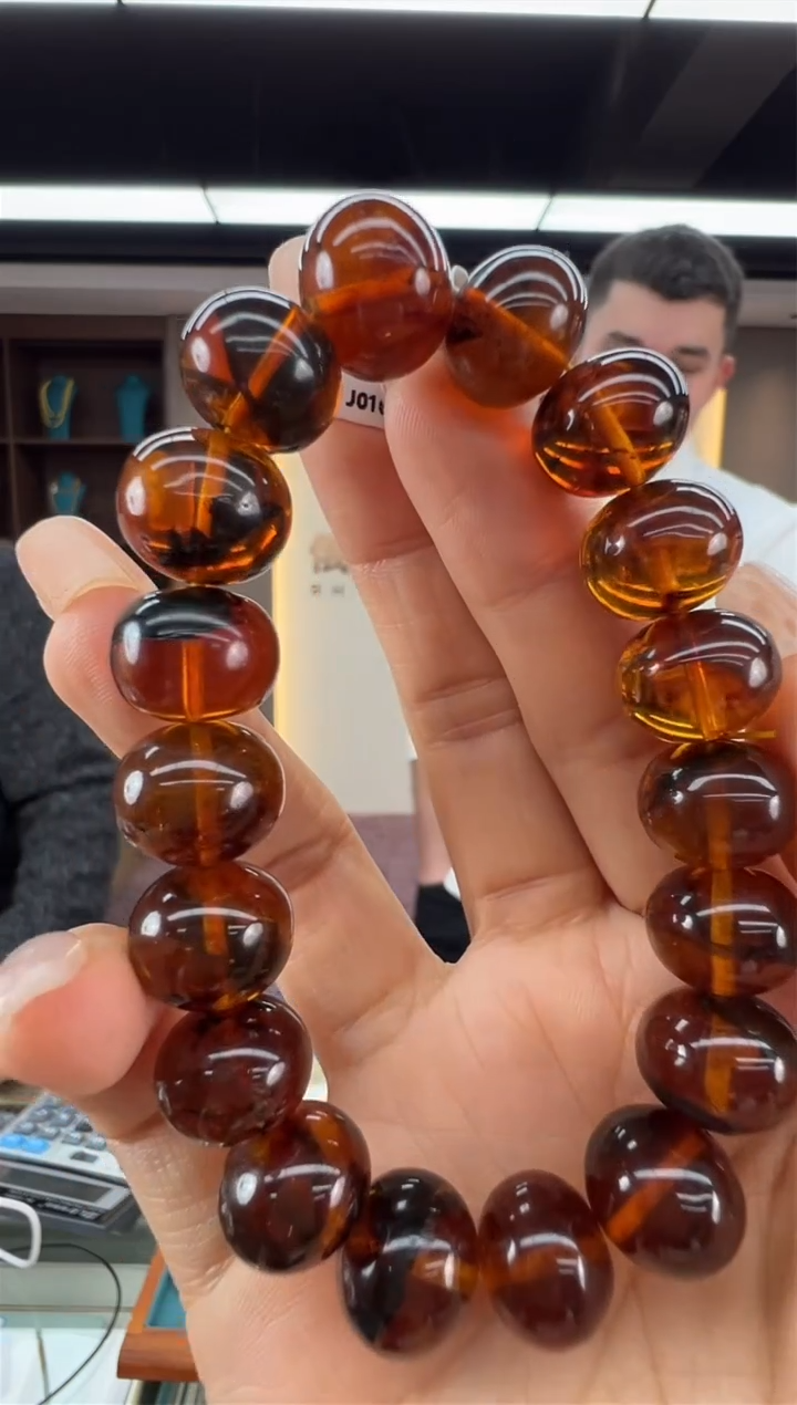 【闪购商品】琥珀手链未镶嵌65秒拼号