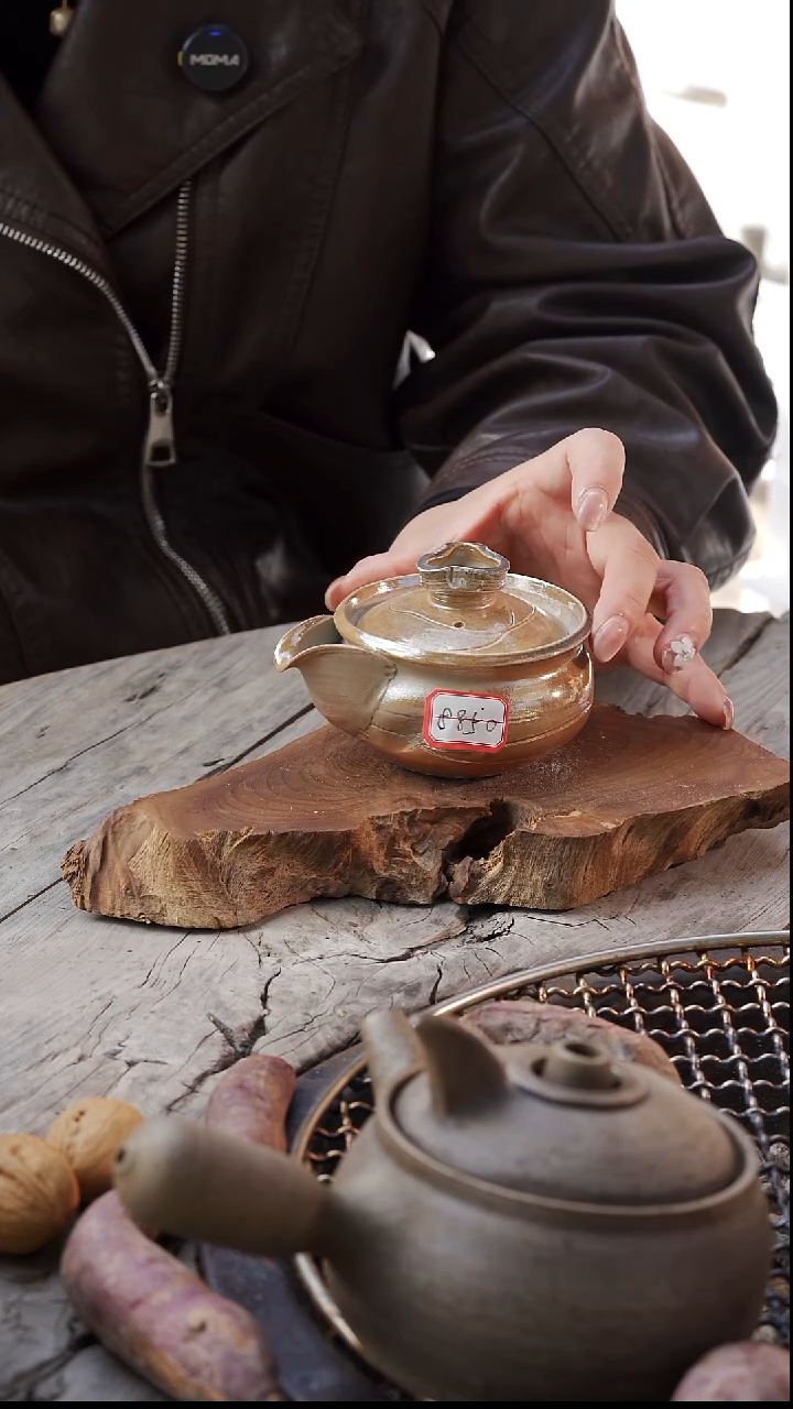 瓷片柴烧手工宝瓶8850