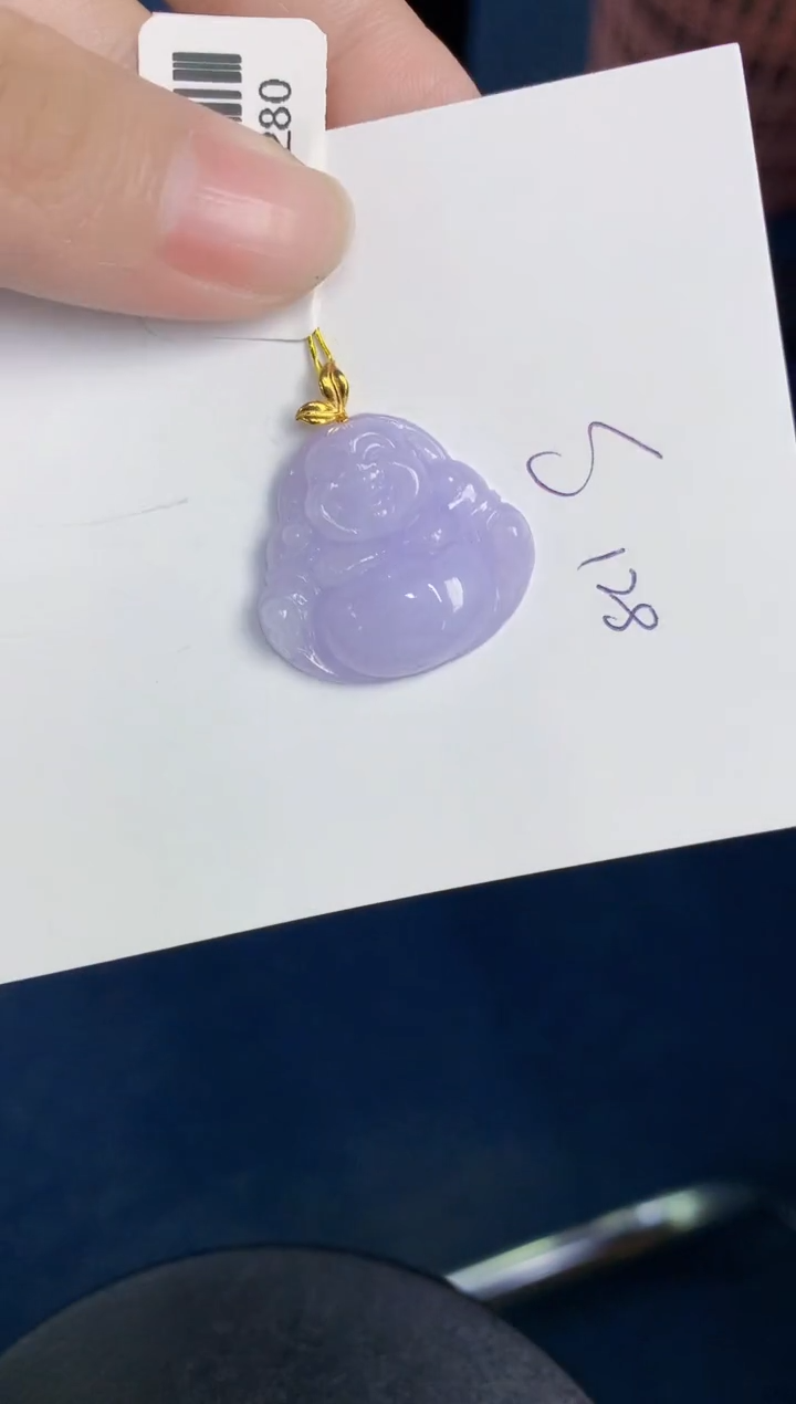 翡翠18K金镶嵌颈饰天然翡翠缅甸A货