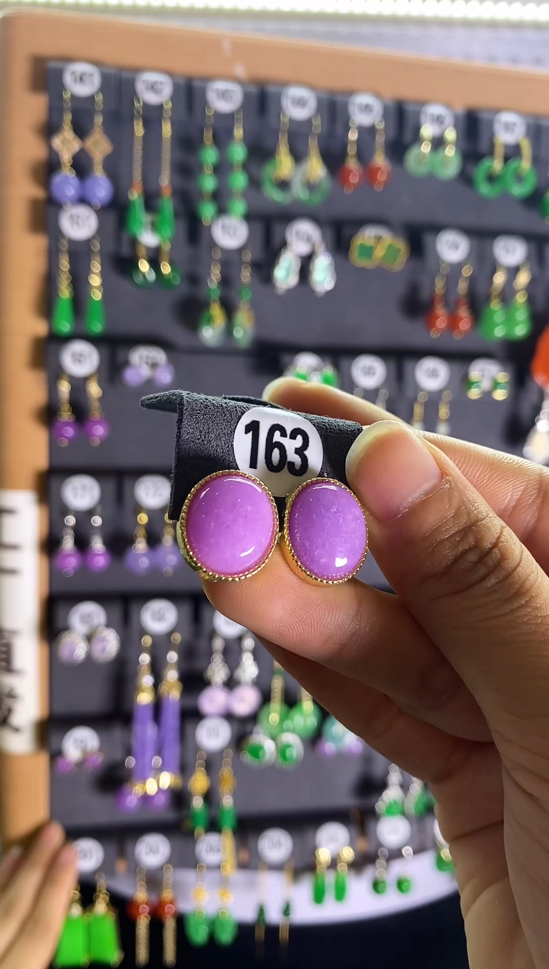 翡翠银S925镶嵌耳饰163