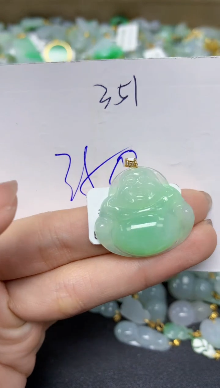 【闪购商品】翡翠颈饰18K金镶嵌天然翡翠A货