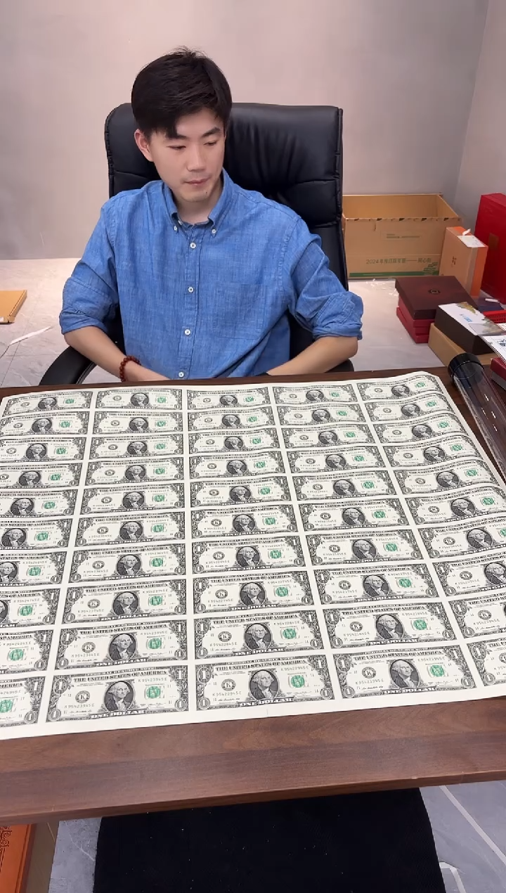 纸币外国纸币 美元 五十连体 大炮筒