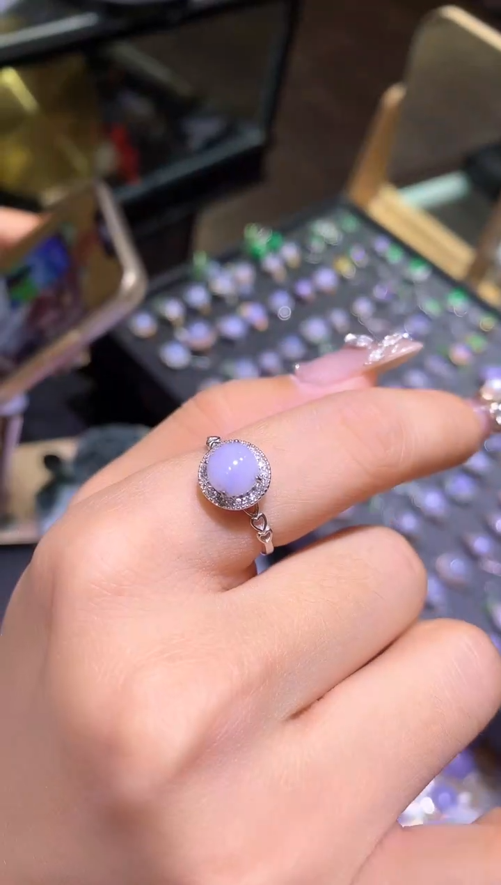 【闪购商品】翡翠吊坠(不含链)银S925镶嵌戒指