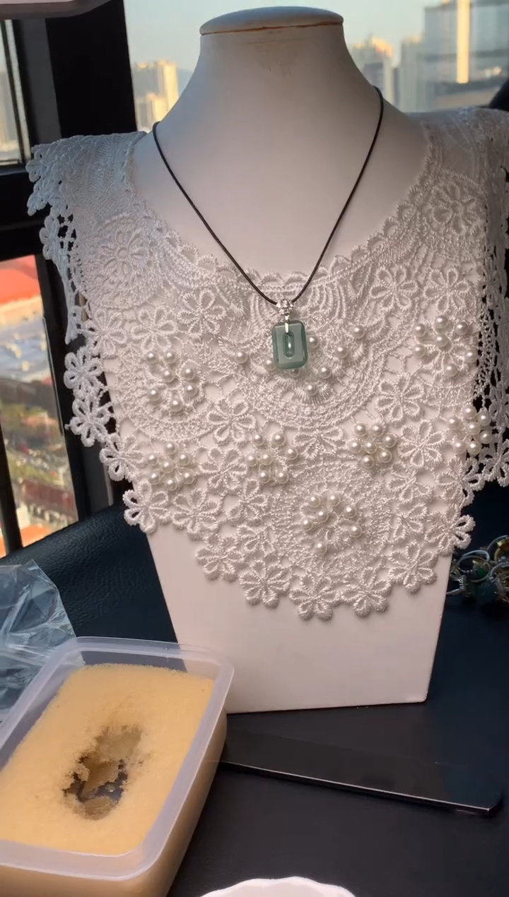 【闪购商品】定制翡翠银S925镶嵌高危方糖吊坠-280+28