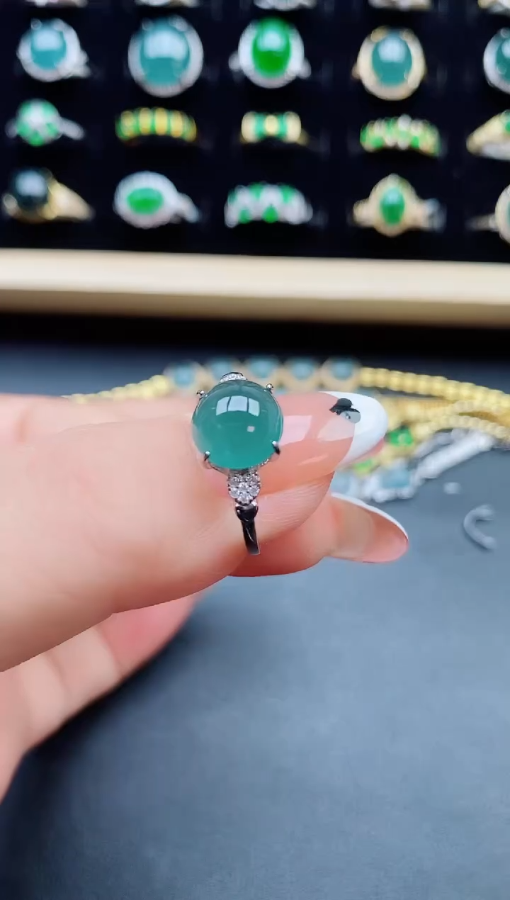 【闪购商品】翡翠银S925镶嵌戒指5085850
