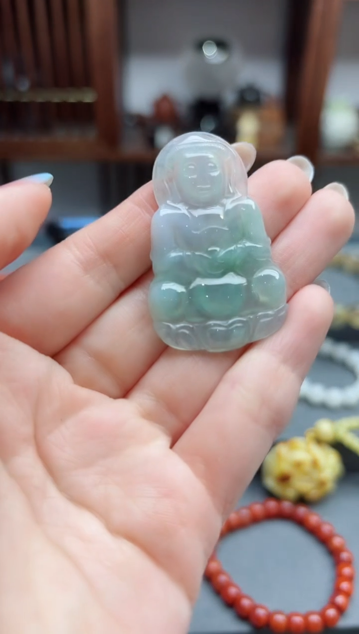 【闪购商品】翡翠颈饰未镶嵌翡翠观音吊坠*1 MH