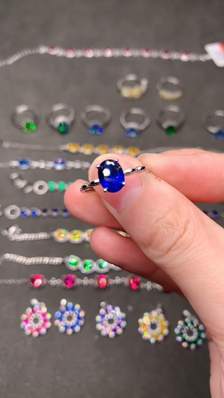 【闪购商品】蓝宝石戒指银S925镶嵌·····