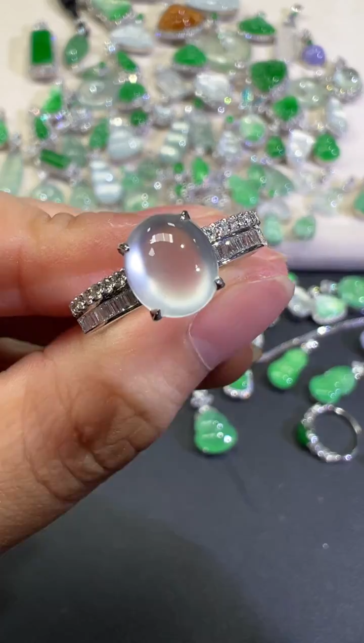 18K金镶嵌戒指翡翠B348|18800