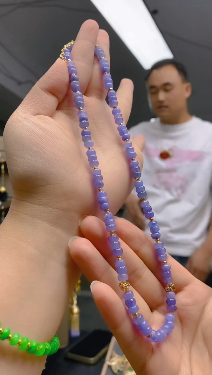 翡翠合金耳饰025翡翠锁骨链
