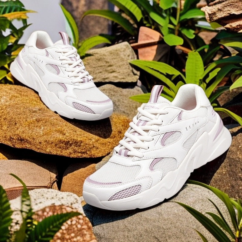 【气泡熊】斯凯奇秋冬百搭小白鞋减震运动鞋轻便软复古休闲鞋117354