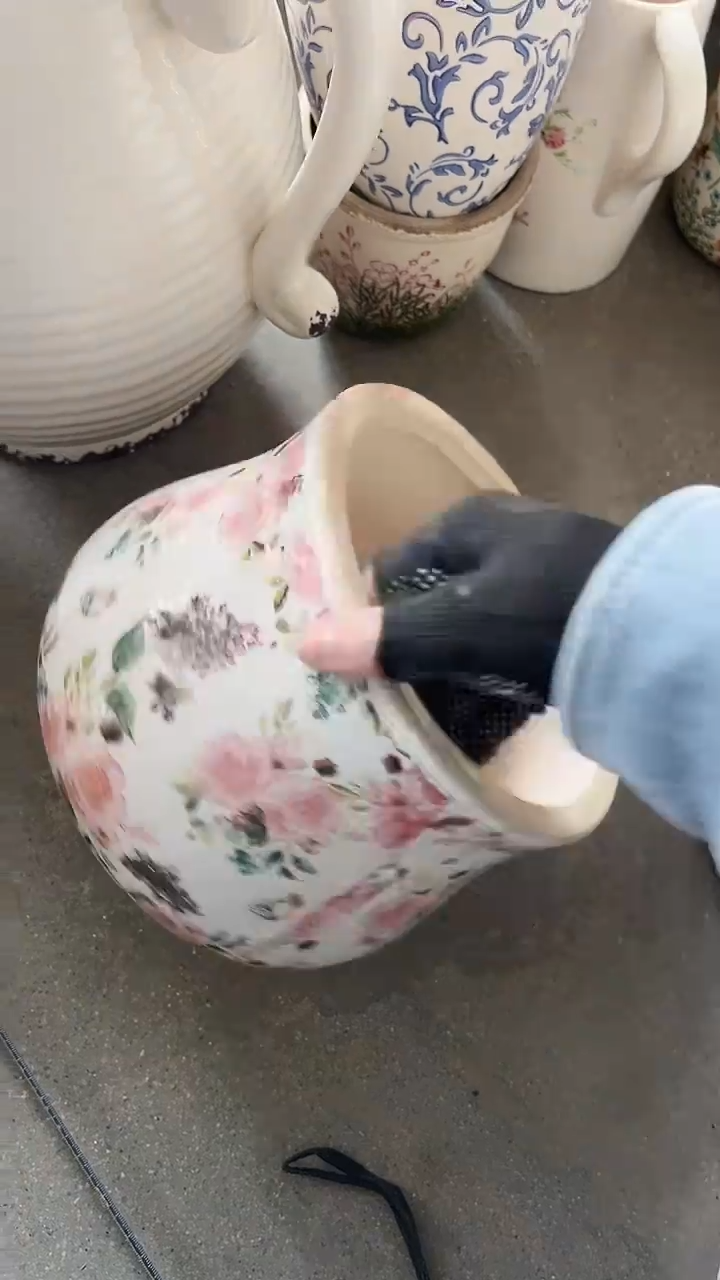 【闪购商品】陶瓷花盆高18cm内口16cm