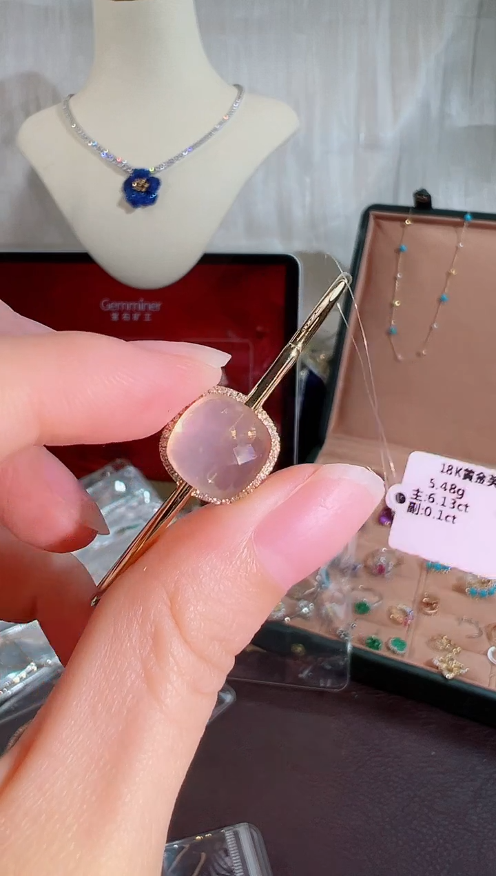 银S925镶嵌手镯芙蓉石BB4422#-Y#42