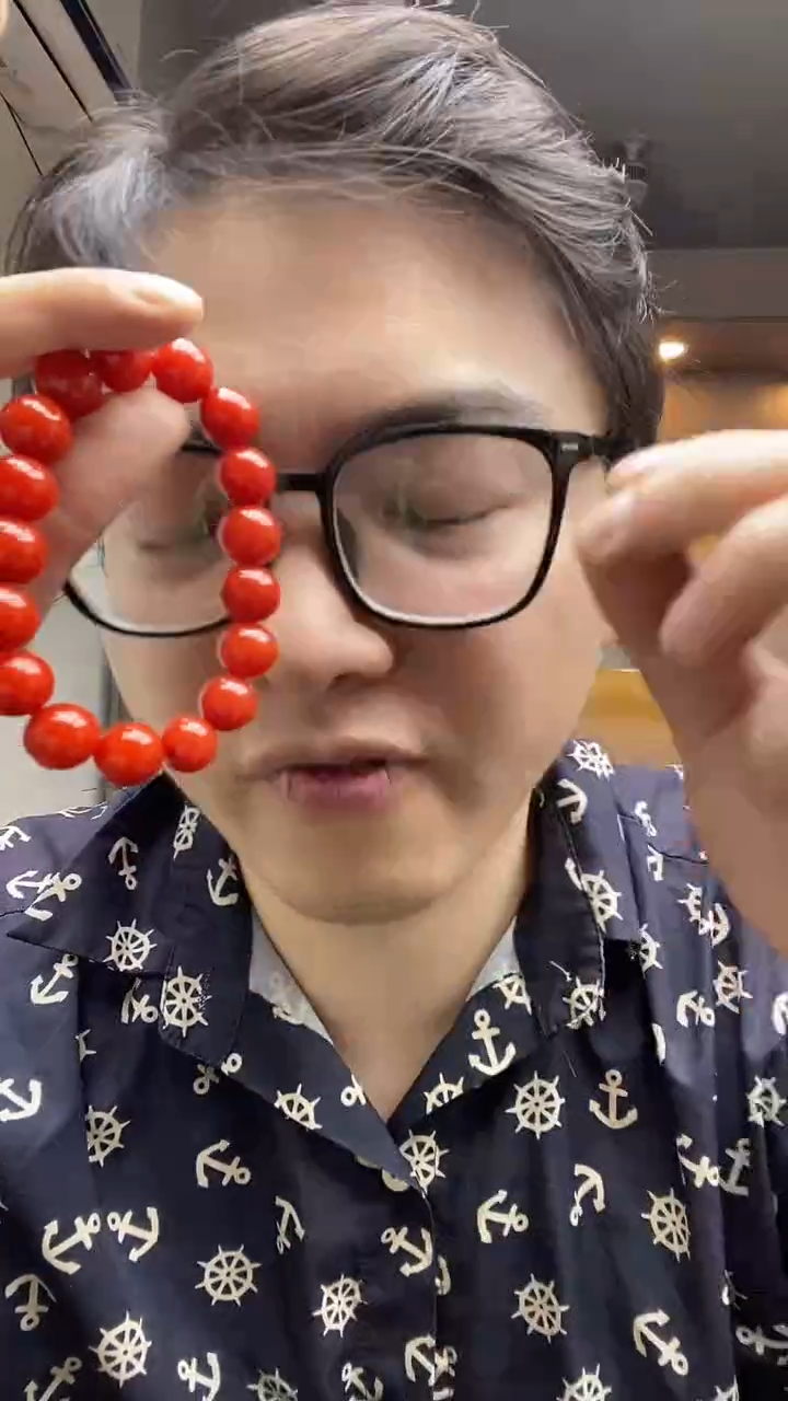 未镶嵌手串翡翠【浠家定制】缅料时尚红12mm手串