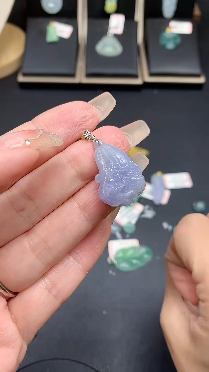 【闪购商品】翡翠吊坠(不含链)18K金镶嵌MS141724