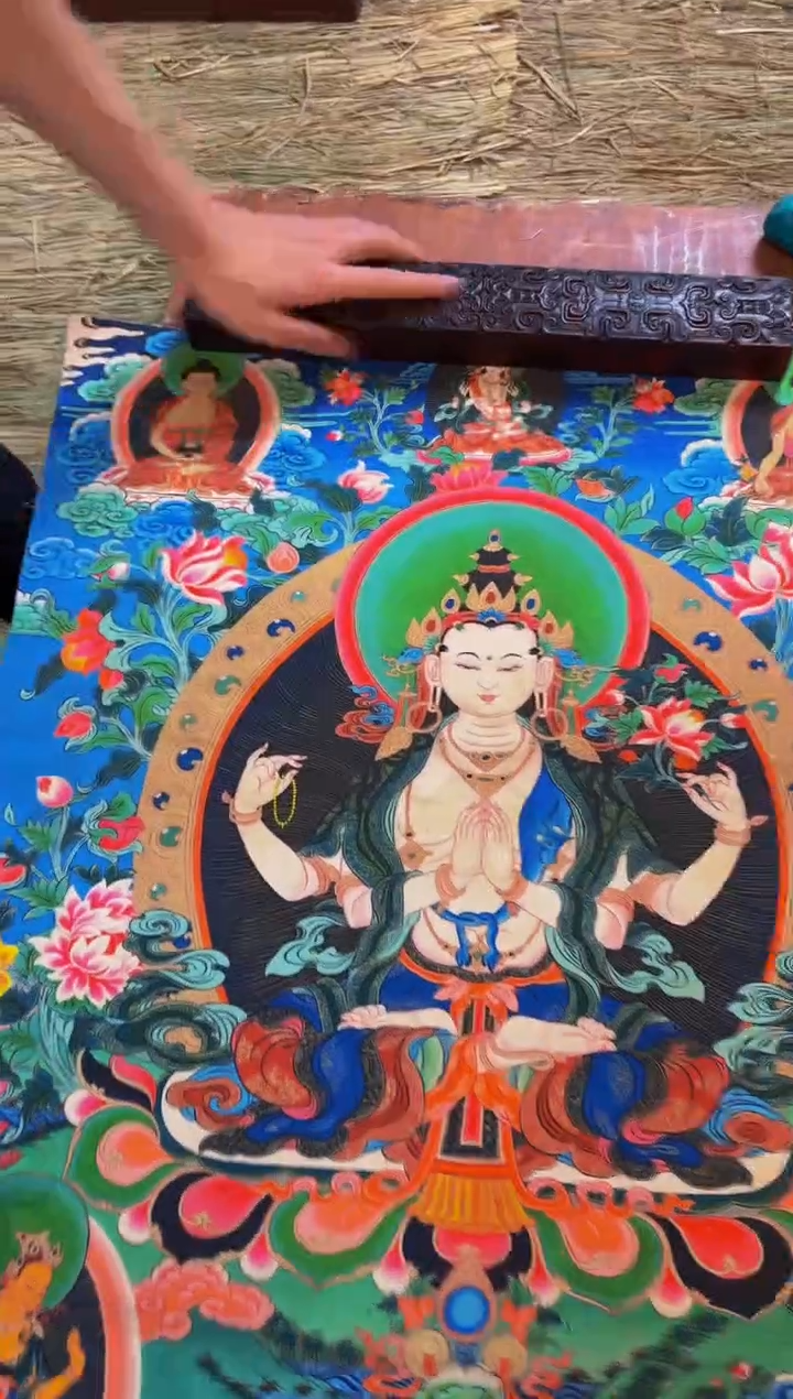 装裱画精品手绘唐卡链接--A136