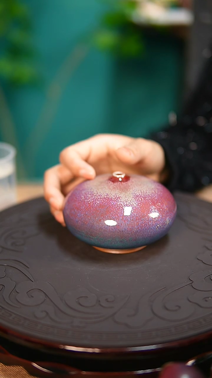 【闪购商品】杯钧尚源原矿钧瓷绿霞小花器