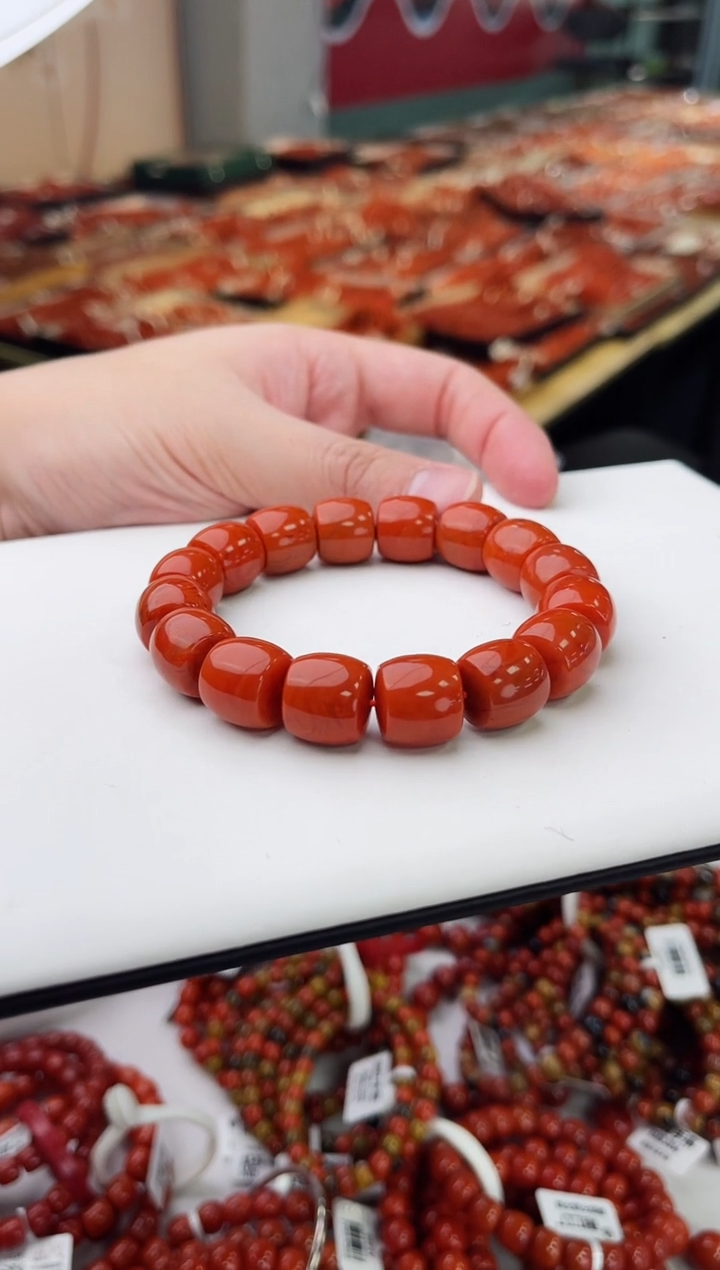 【闪购商品】南红玛瑙瓦西直切手串13+未镶嵌一个/条