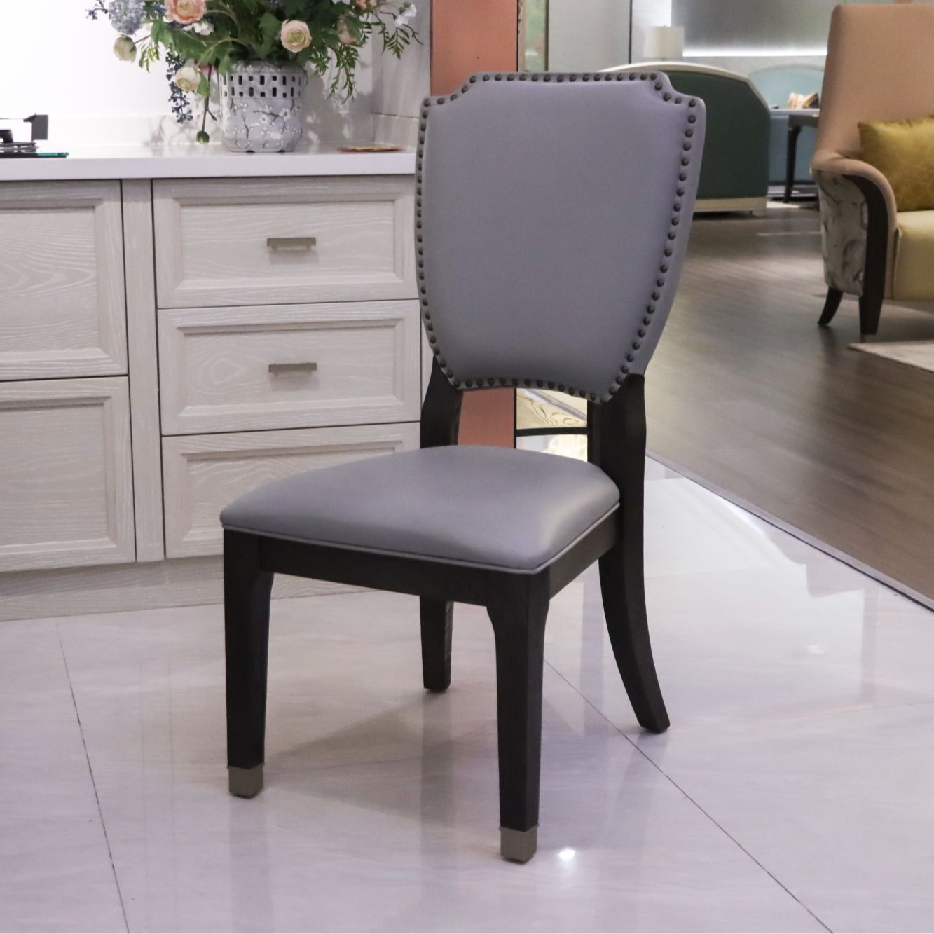 polocyte/保罗赛特美式皮质休闲餐椅