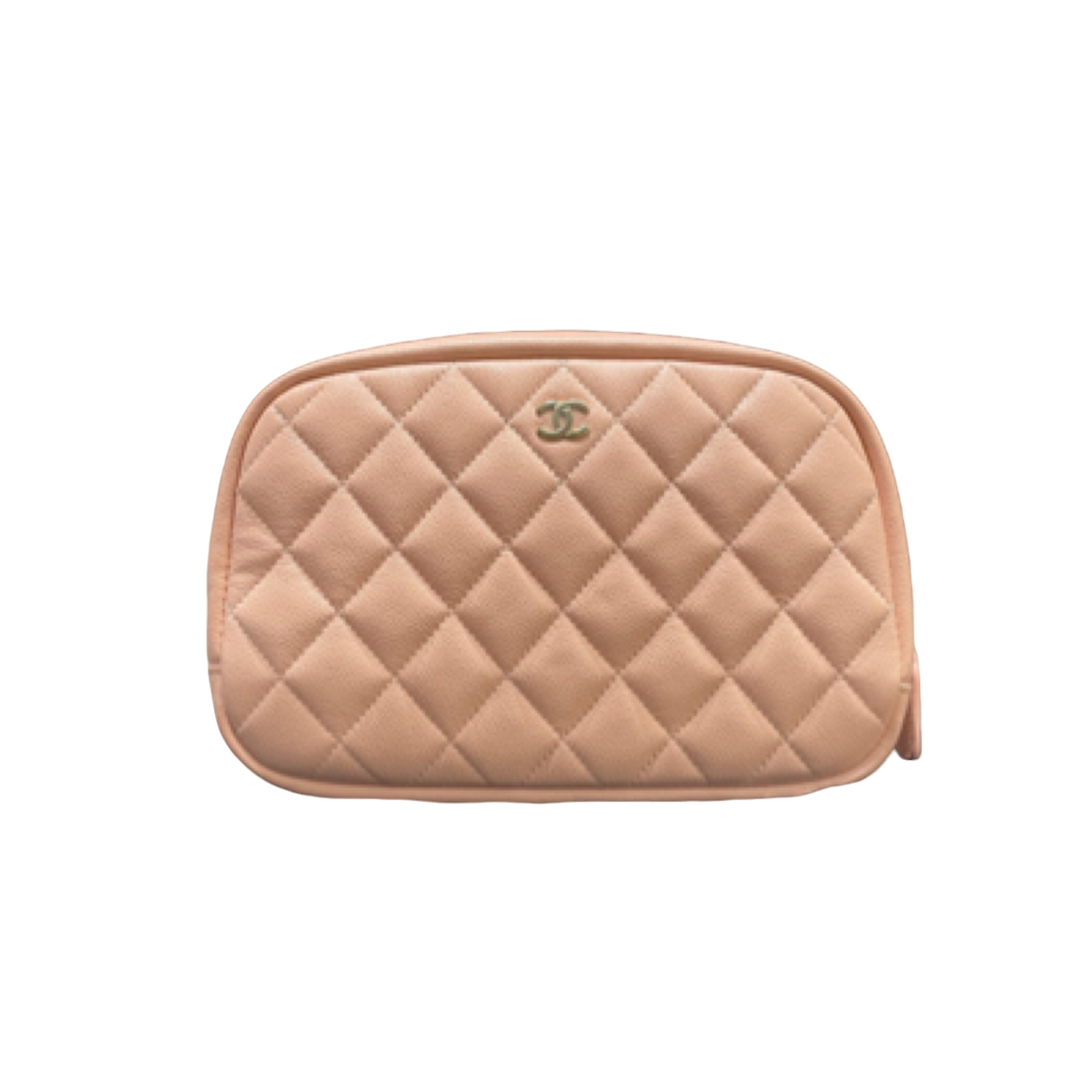 99新 Chanel/香奈儿 粉金洗漱包化妆包手拿包芯片款