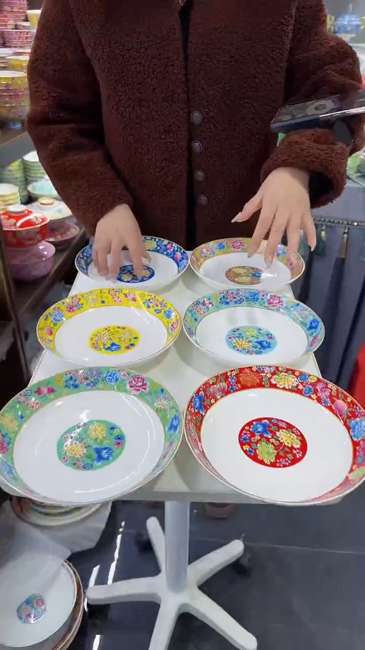 【闪购商品】瓷片 8英寸圆深盘6个景德镇陶瓷【秦坊】