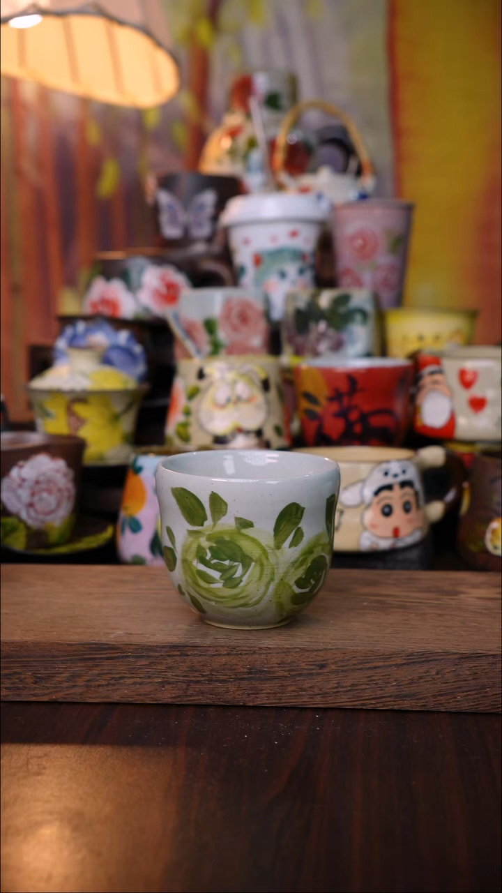 杯子陶泥垚手作 景德镇手工手绘陶瓷器物