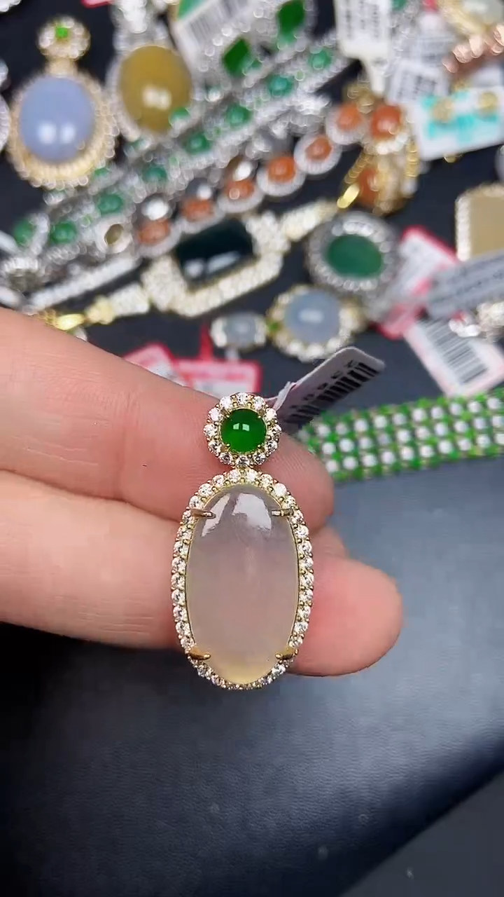 银S925镶嵌戒指翡翠3390