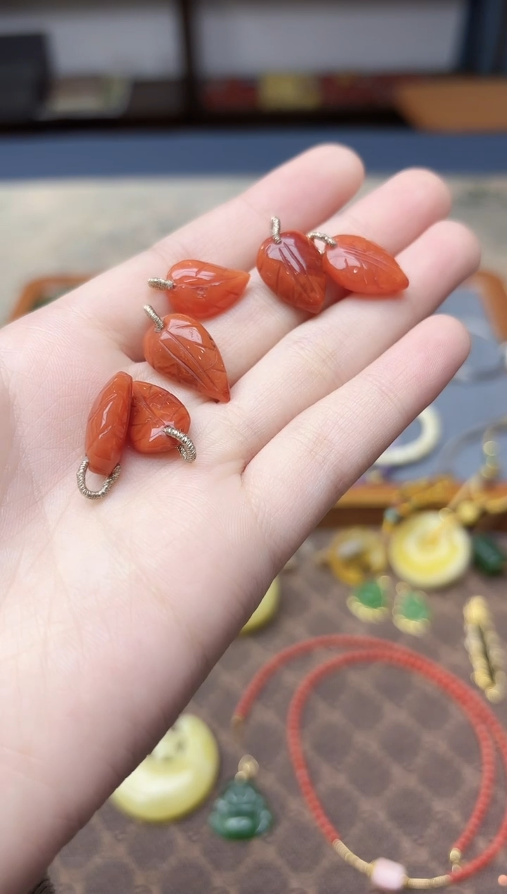未镶嵌南红玛瑙挂件南红树叶配饰DN多样性发其一