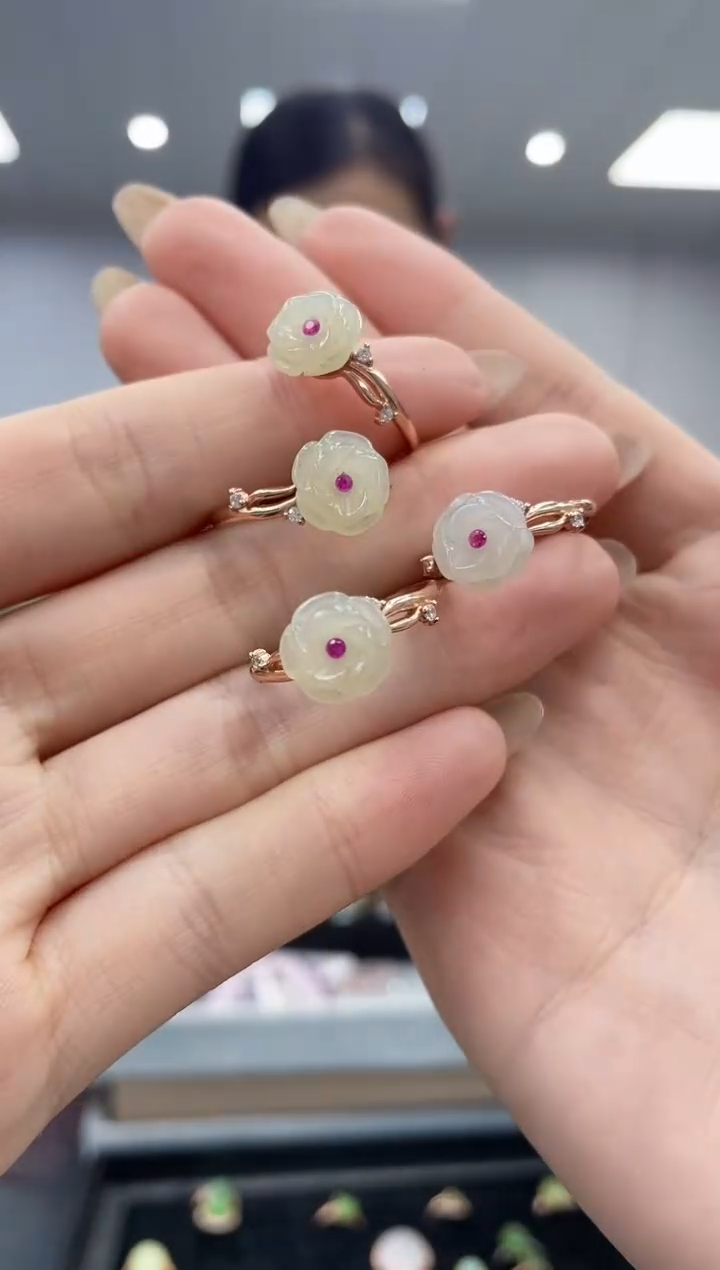 【闪购商品】和田玉戒指银S925镶嵌多样性拍一发一