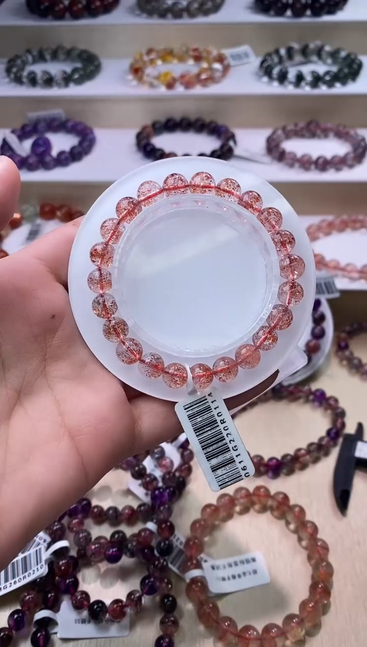 【闪购商品】水晶手链未镶嵌金草莓超七单圈8m+