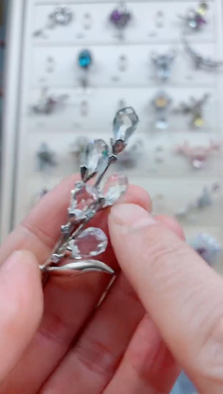 吊坠(不含链)银S925镶嵌水晶水晶胸针