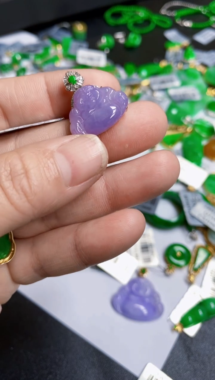 【闪购商品】翡翠颈饰18K金镶嵌吊坠