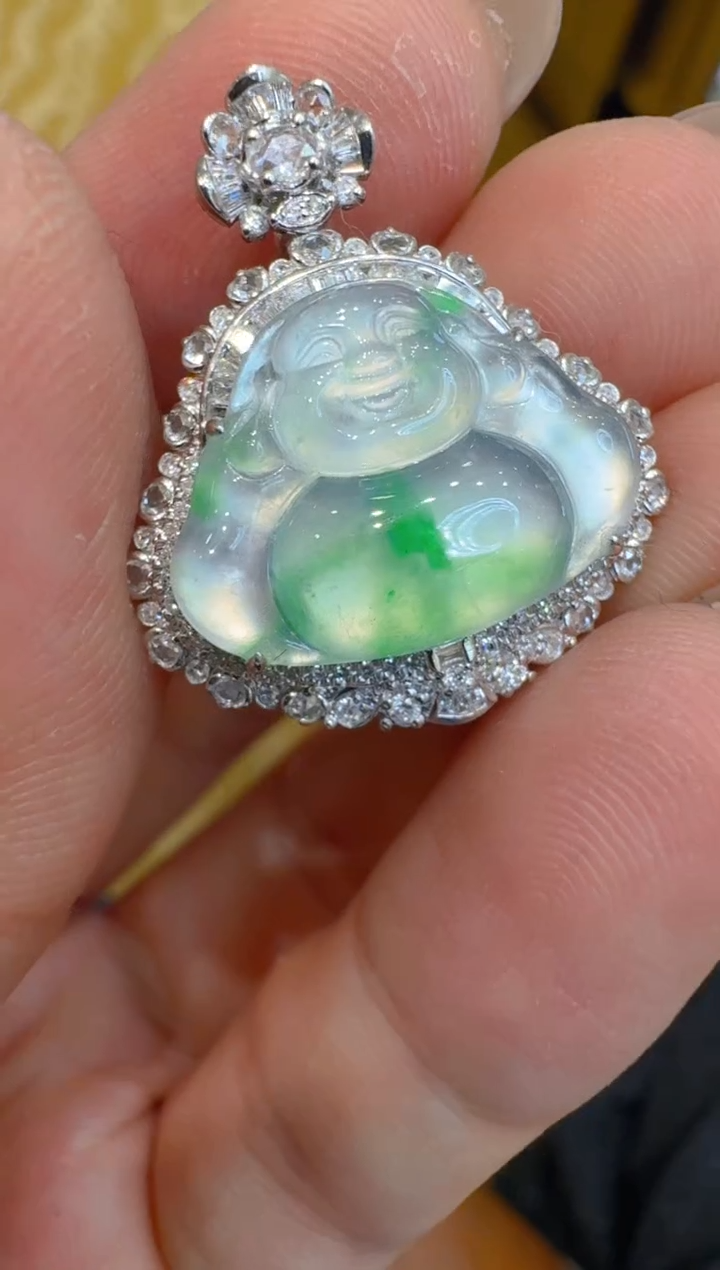 吊坠(不含链)18K金镶嵌翡翠多样性团购发一件