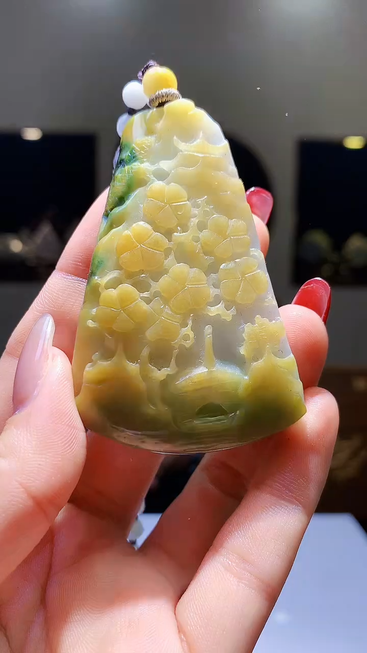 【闪购商品】定制翡翠未镶嵌1002hm-毛货挂件26